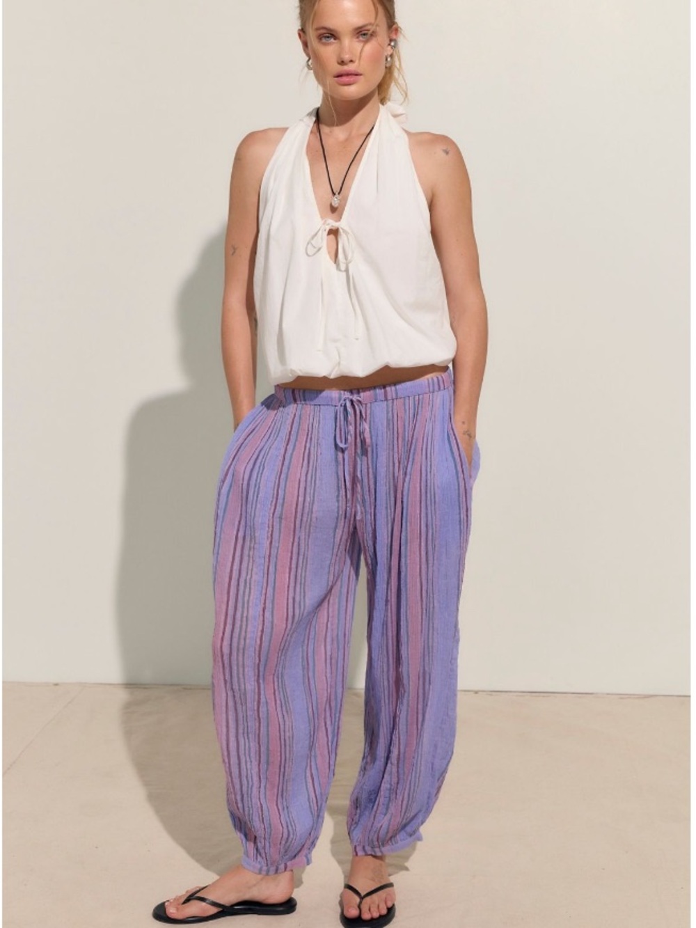 Free People Playa Party Stripe Pants NWT S